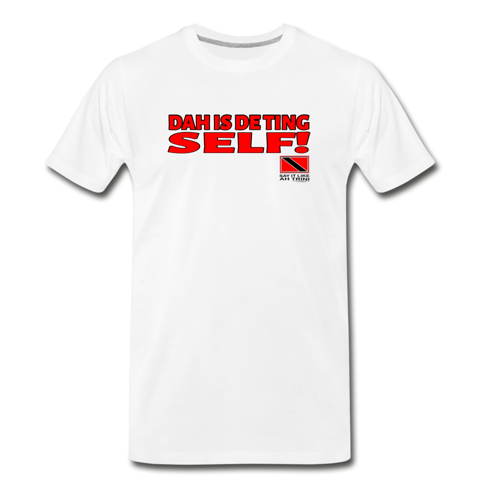 The Trini Spot - Men’s Premium T-Shirt - De Ting Self - MPTDTSWH27 - it's OON