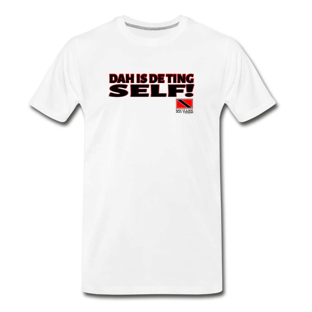 The Trini Spot - Men’s Premium T-Shirt - De Ting Self - MPTDTSWH25 - it's OON