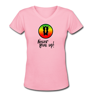 it's OON - Women's V-Neck T-Shirt - Never Give Up - it's OON