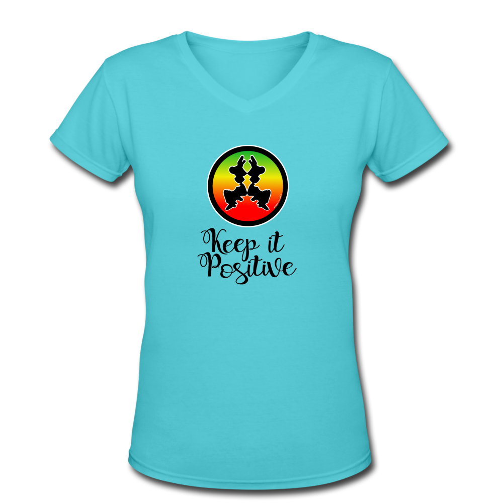 it's OON - Women's V-Neck T-Shirt - Keep it Positive - it's OON