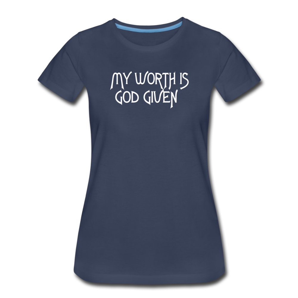 it's OON - Women’s Premium T-Shirt God Given Worth - navy