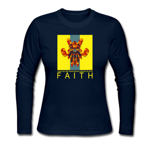 it's OON - Women's Long Sleeve Jersey T-Shirt -FAITH 15 - navy