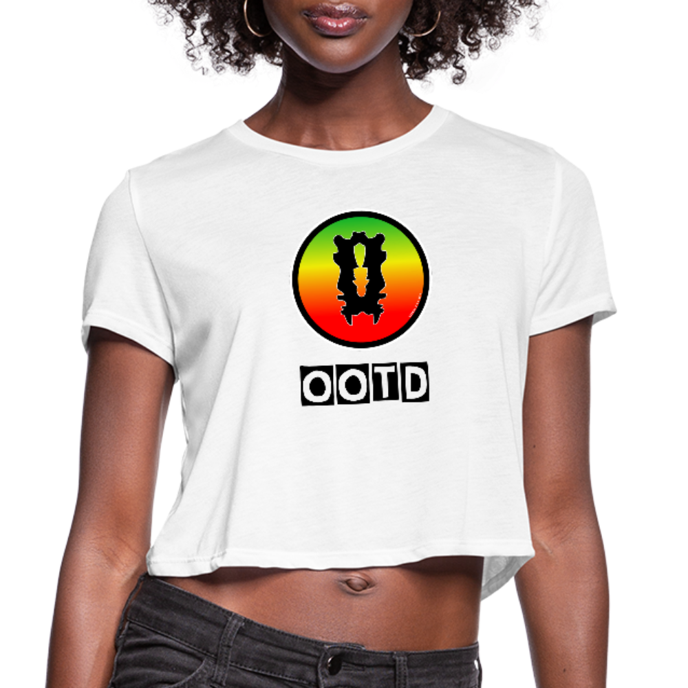 it's OON 3 - Women's Cropped T-Shirt - OOTD Island - white
