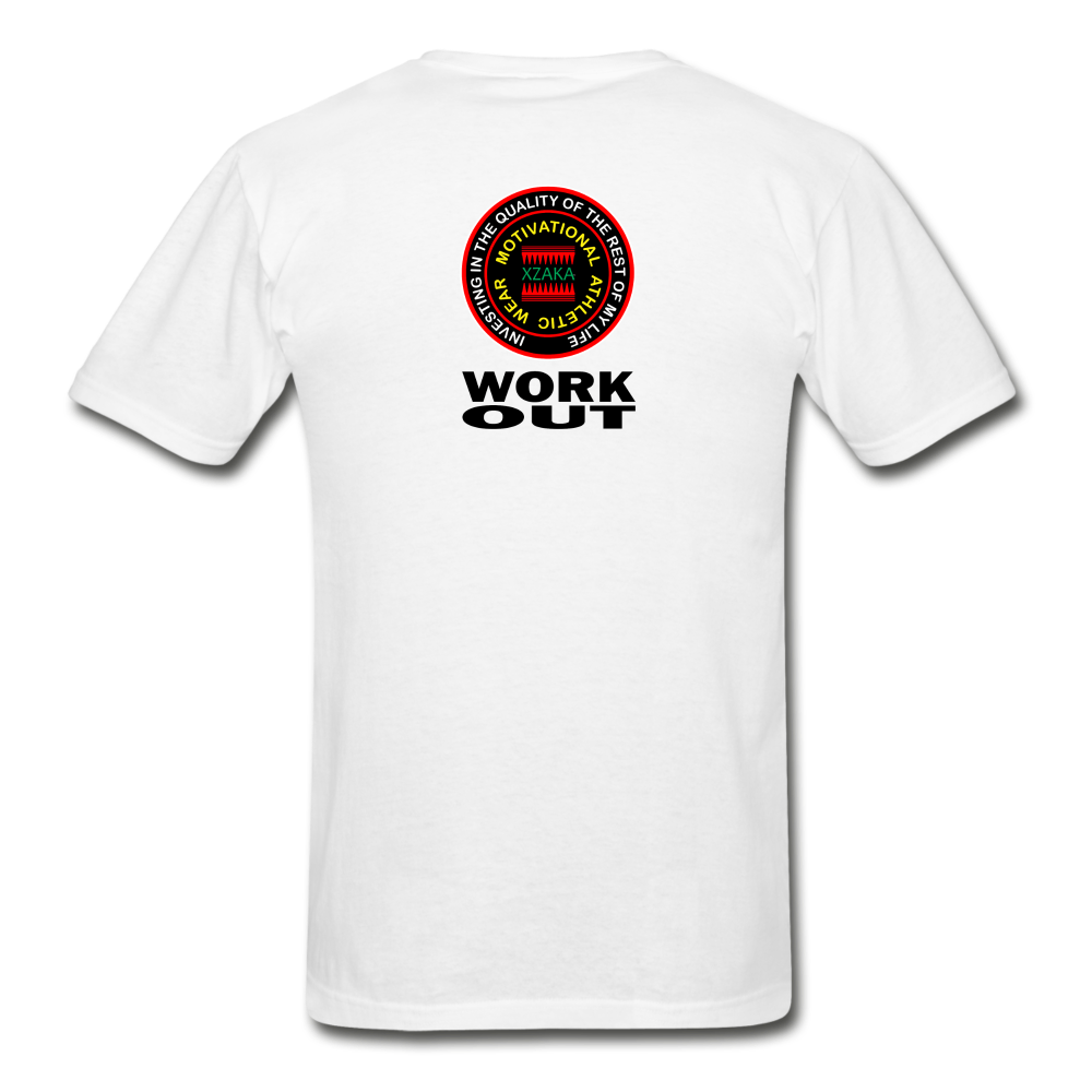 XZAKA - Gildan Ultra Cotton Adult T-Shirt - RGBG - Work Out - white