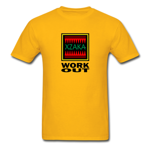 XZAKA - Gildan Ultra Cotton Adult T-Shirt - RGBG - Work Out - gold