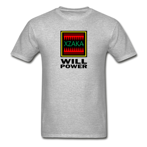 XZAKA - Gildan Ultra Cotton Adult T-Shirt - RGBG - WILL POWER - heather gray