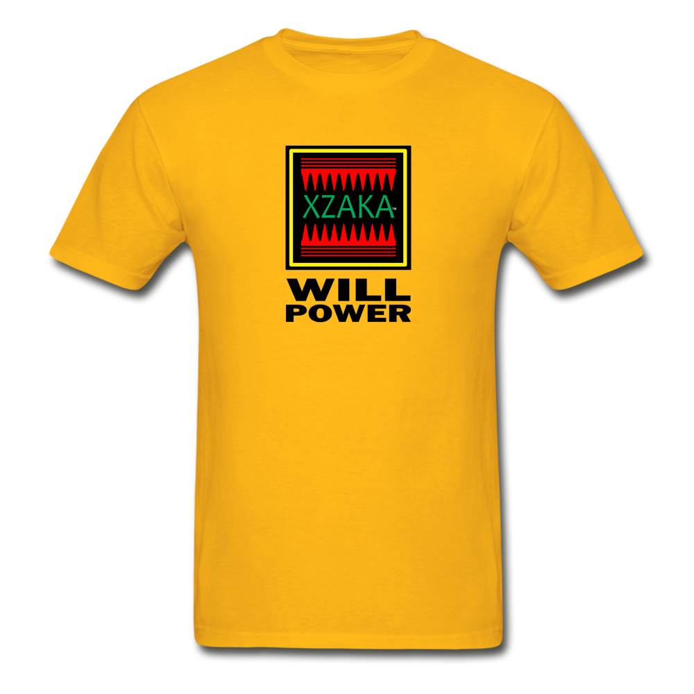 XZAKA - Gildan Ultra Cotton Adult T-Shirt - RGBG - WILL POWER - gold