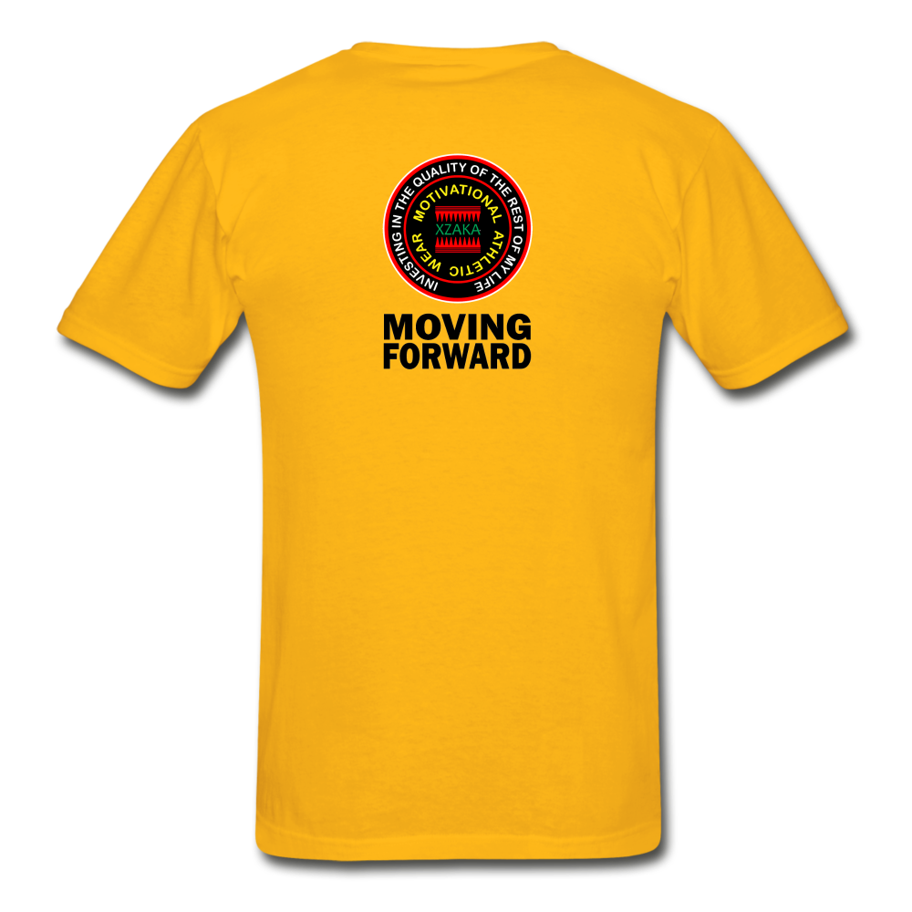 XZAKA - Gildan Ultra Cotton Adult T-Shirt - RGBG - Moving Forward - gold