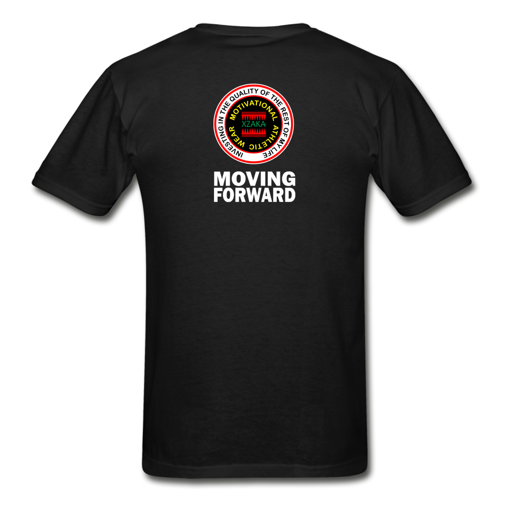 XZAKA - Gildan Ultra Cotton Adult T-Shirt - RGBG - Moving Forward - BK - black