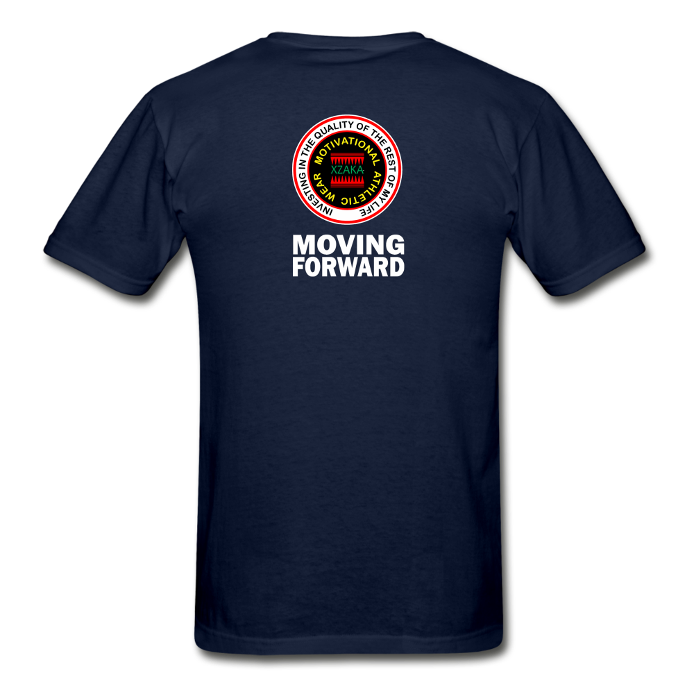 XZAKA - Gildan Ultra Cotton Adult T-Shirt - RGBG - Moving Forward - BK - navy