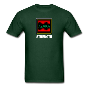 XZAKA 2- Gildan Ultra Cotton Adult T-Shirt - RGBG - Strength-BK - forest green