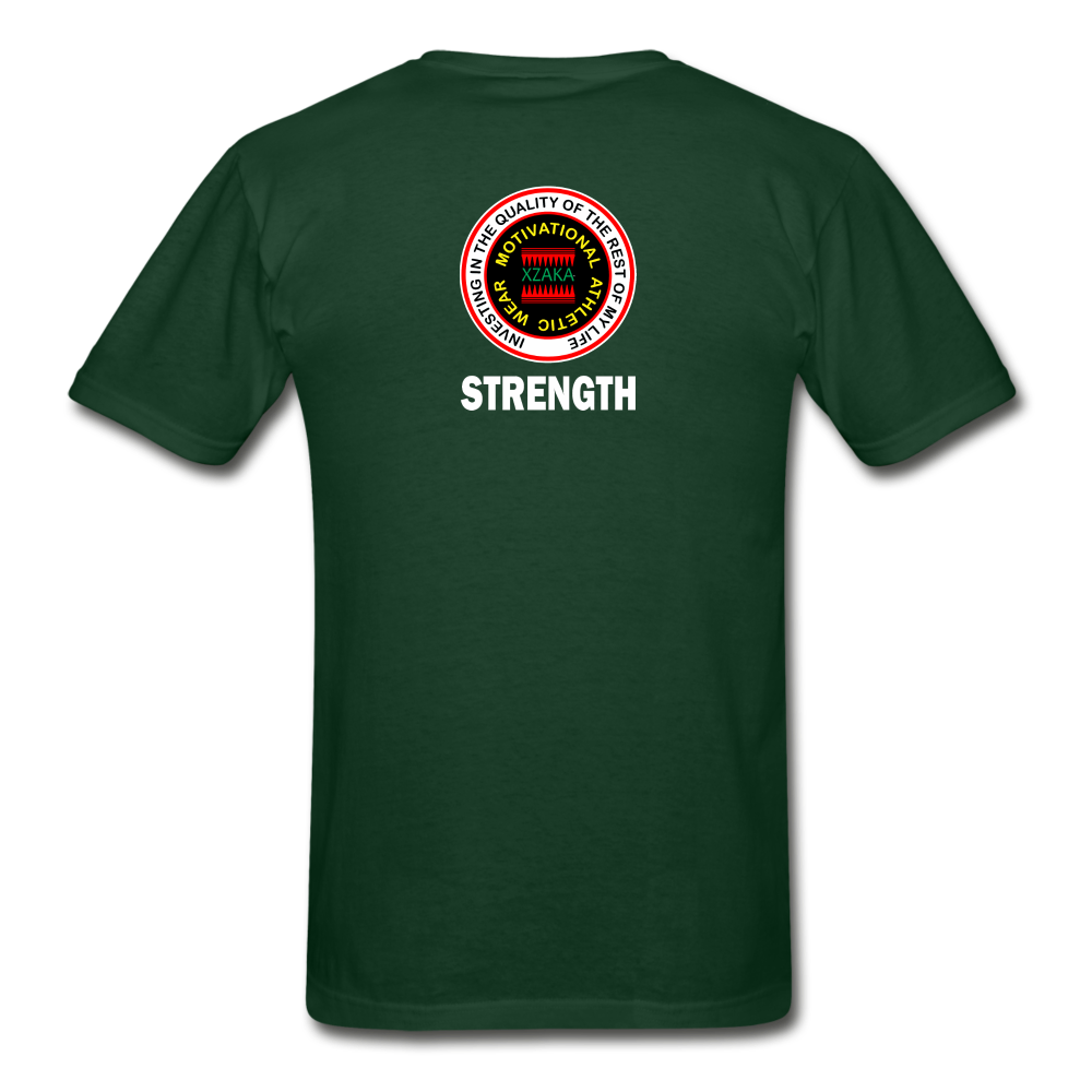 XZAKA 2- Gildan Ultra Cotton Adult T-Shirt - RGBG - Strength-BK - forest green
