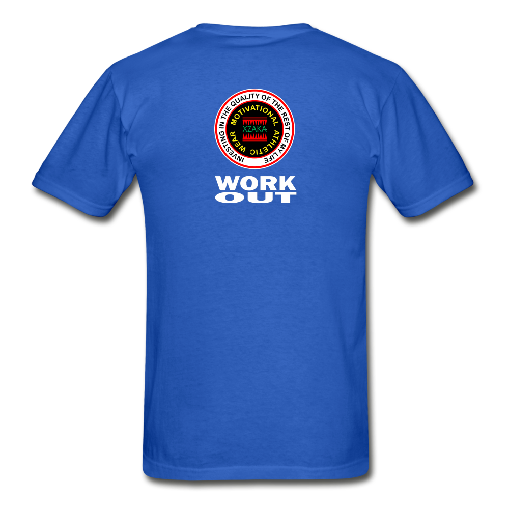 XZAKA2 - Gildan Ultra Cotton Adult T-Shirt - RGBG - Work Out-BK - royal blue