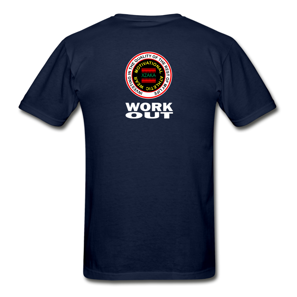 XZAKA2 - Gildan Ultra Cotton Adult T-Shirt - RGBG - Work Out-BK - navy