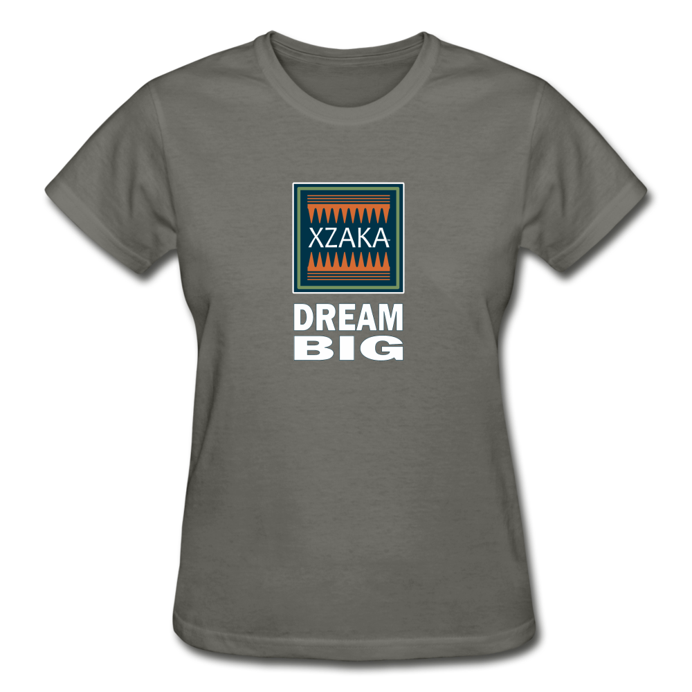 XZAKA - Gildan Ultra Cotton Ladies T-Shirt - BlueMoss - Dream Big-BK - charcoal
