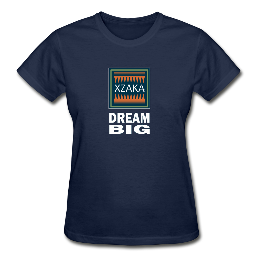 XZAKA - Gildan Ultra Cotton Ladies T-Shirt - BlueMoss - Dream Big-BK - navy