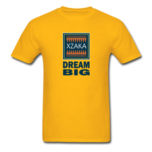 XZAKA - Gildan Ultra Cotton Adult T-Shirt - Bluemoss-Dream Big - gold