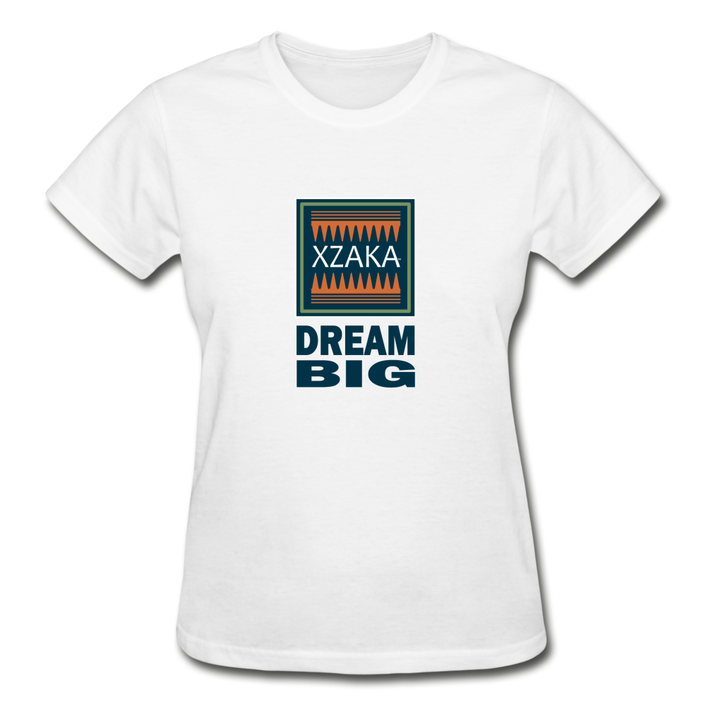 XZAKA - Gildan Ultra Cotton Ladies T-Shirt - BlueMoss - Dream Big - white