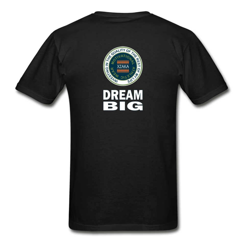 XZAKA - Gildan Ultra Cotton Adult T-Shirt - Bluemoss-Dream Big - BK - black