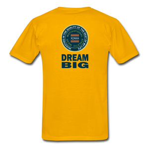 XZAKA - Hanes Adult Tagless T-Shirt - Dream Big - gold
