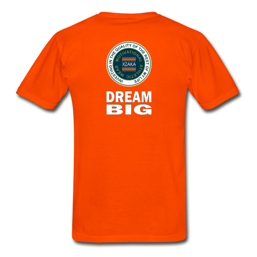 XZAKA - Hanes Adult Tagless T-Shirt - Dream Big -BK - orange