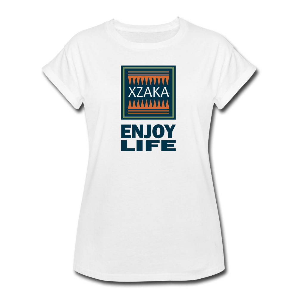 XZAKA - Women's Relaxed Fit T-Shirt - Enjoy Life - white