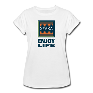 XZAKA - Women's Relaxed Fit T-Shirt - Enjoy Life - white