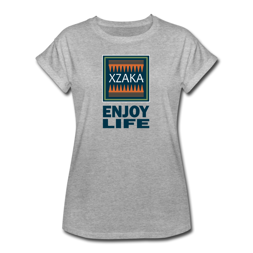 XZAKA - Women's Relaxed Fit T-Shirt - Enjoy Life - heather gray