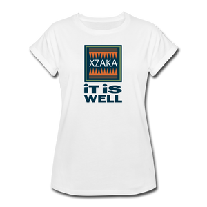 XZAKA - Women's Relaxed Fit T-Shirt - It Is Well - white