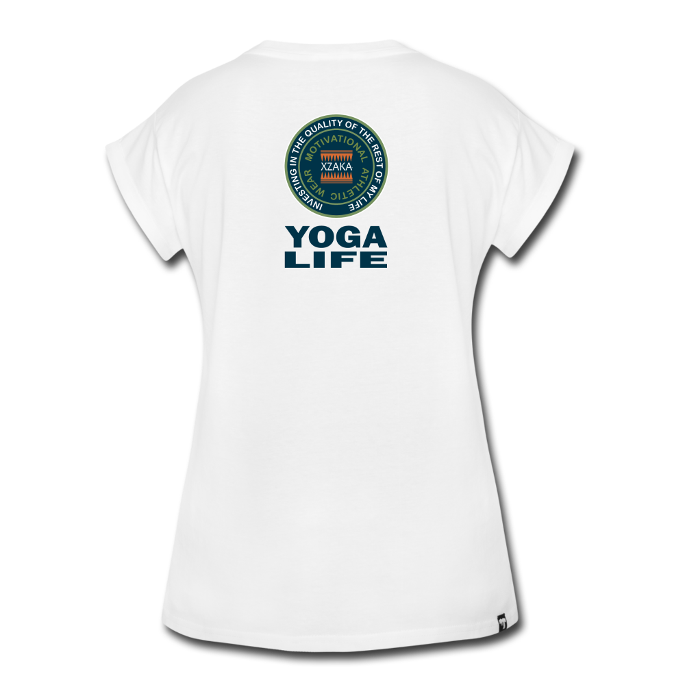 XZAKA - Women's Relaxed Fit T-Shirt - Yoga Life - white