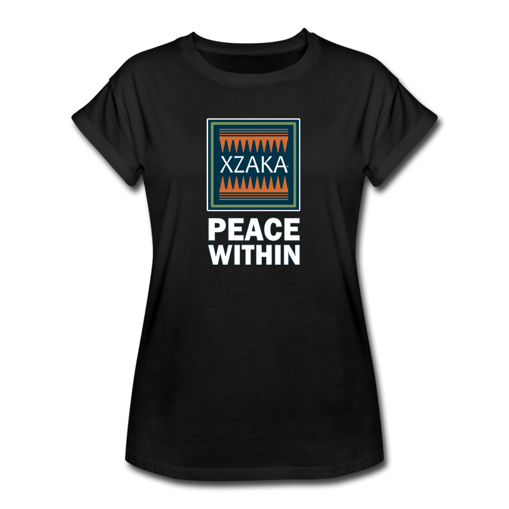 XZAKA - Women's Relaxed Fit T-Shirt - Peace Within - black