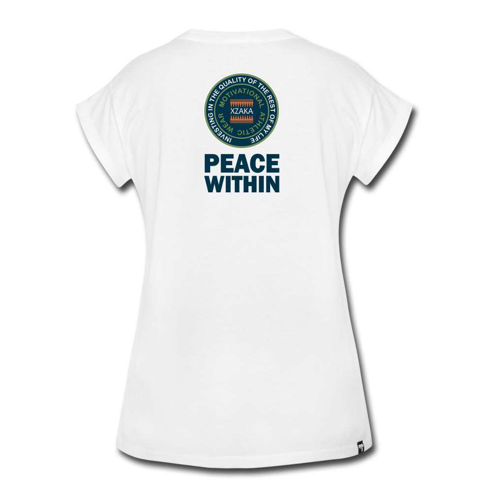 XZAKA - Women's Relaxed Fit T-Shirt - Peace Within - white