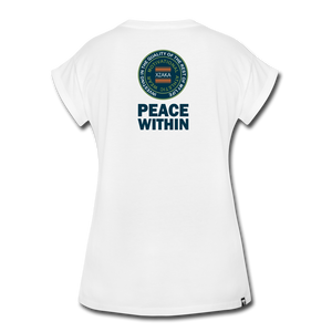 XZAKA - Women's Relaxed Fit T-Shirt - Peace Within - white