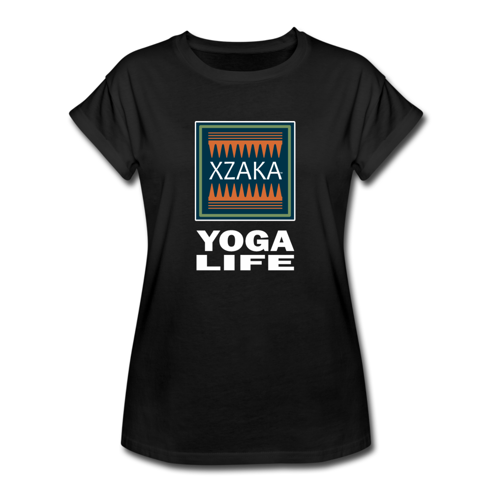 XZAKA - Women's Relaxed Fit T-Shirt - Yoga Life - black