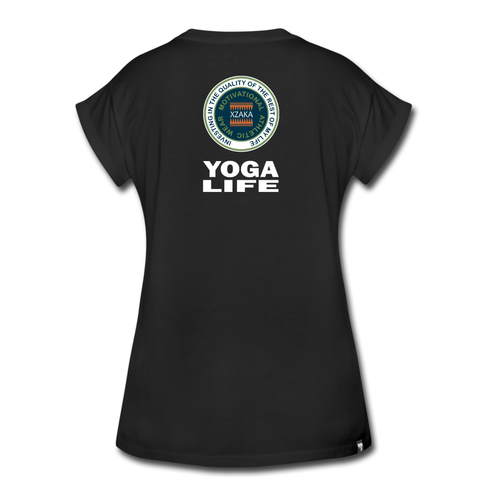 XZAKA - Women's Relaxed Fit T-Shirt - Yoga Life - black
