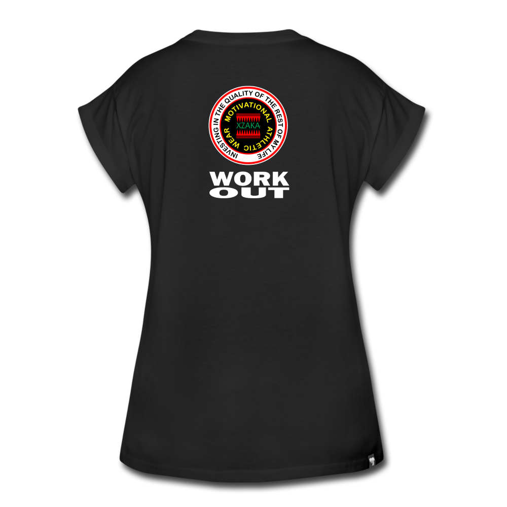 XZAKA - Women's Relaxed Fit T-Shirt - Work Out -BK - black