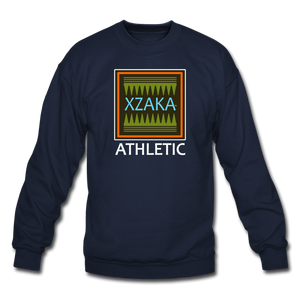 XZAKA - Unisex Crewneck Sweatshirt - Athletic - Blue Ice - BK - navy
