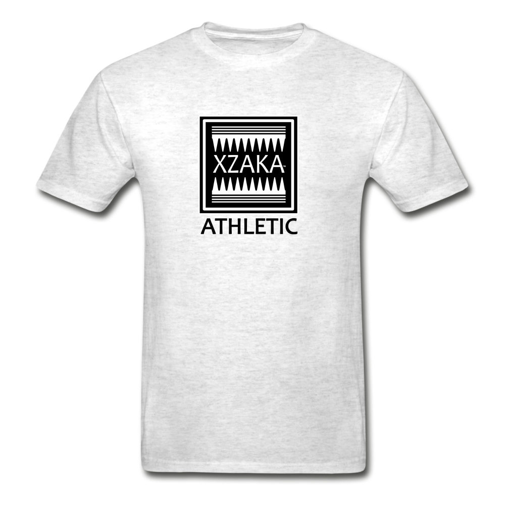 XZAKA - Hanes Adult Tagless T-Shirt - Athletic - B&W - light heather gray
