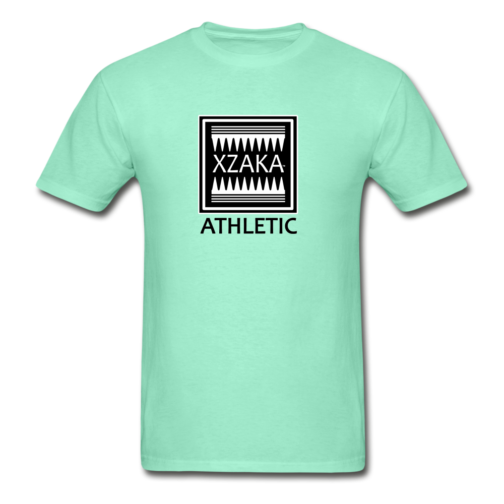XZAKA - Hanes Adult Tagless T-Shirt - Athletic - B&W - deep mint