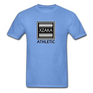 XZAKA - Hanes Adult Tagless T-Shirt - Athletic - B&W - carolina blue