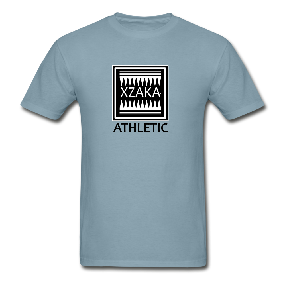 XZAKA - Hanes Adult Tagless T-Shirt - Athletic - B&W - stonewash blue