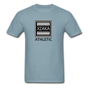 XZAKA - Hanes Adult Tagless T-Shirt - Athletic - B&W - stonewash blue
