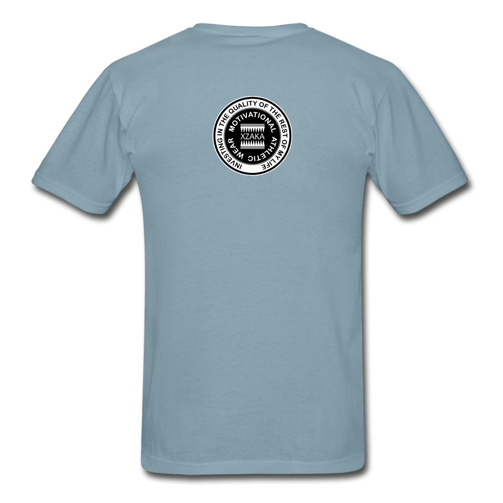 XZAKA - Hanes Adult Tagless T-Shirt - Athletic - B&W - stonewash blue