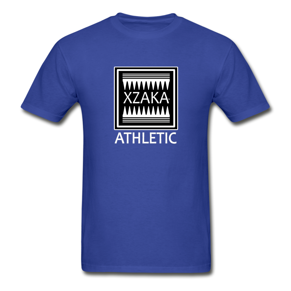 XZAKA - Hanes Adult Tagless T-Shirt - Athletic - B&W -BK - royal blue