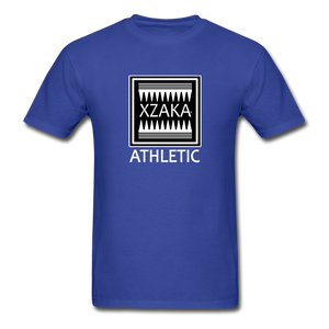 XZAKA - Hanes Adult Tagless T-Shirt - Athletic - B&W -BK - royal blue
