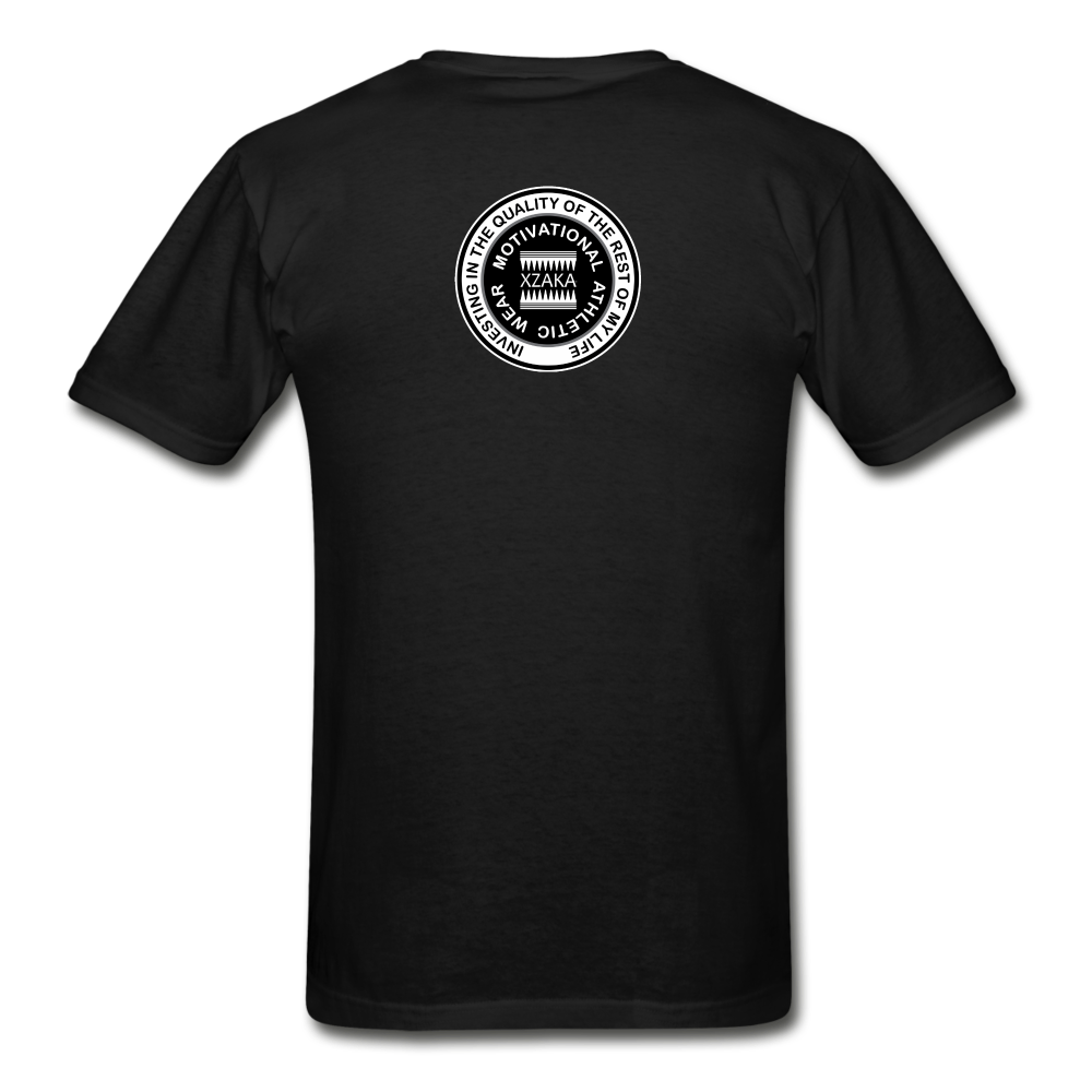 XZAKA - Hanes Adult Tagless T-Shirt - Athletic - B&W -BK - black