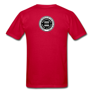 XZAKA - Hanes Adult Tagless T-Shirt - Athletic - B&W -BK - red