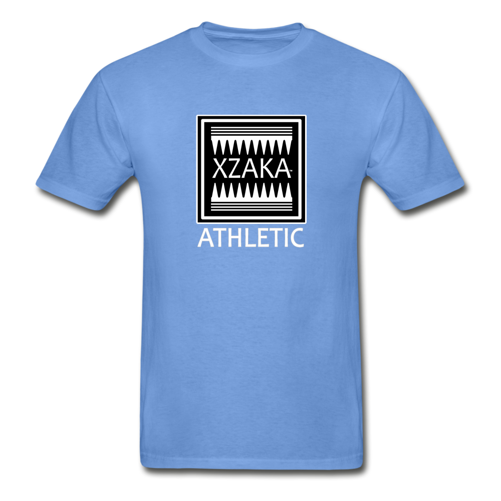 XZAKA - Hanes Adult Tagless T-Shirt - Athletic - B&W -BK - carolina blue