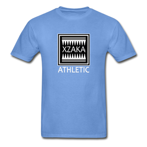 XZAKA - Hanes Adult Tagless T-Shirt - Athletic - B&W -BK - carolina blue