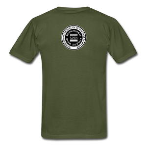 XZAKA - Hanes Adult Tagless T-Shirt - Athletic - B&W -BK - military green